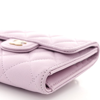 Chanel Caviar Quilted Compact Flap Wallet Light Purple 10 of 10