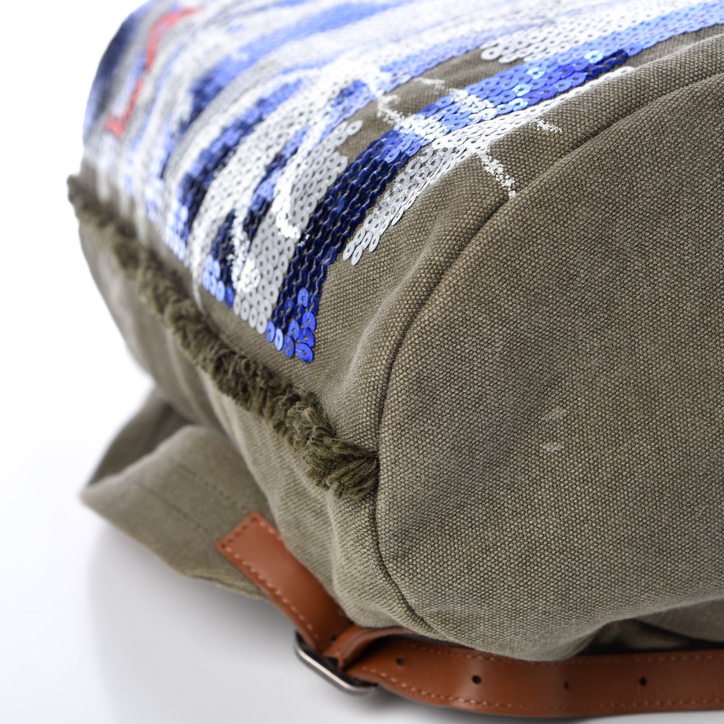 Canvas Sequins Cubano Trip Backpack Khaki