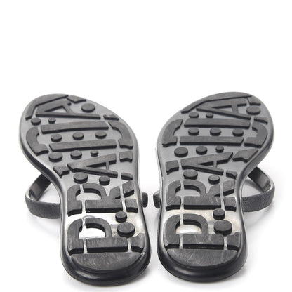 Prada Saffiano Sport Thong Sandals 37 Black 7 of 12
