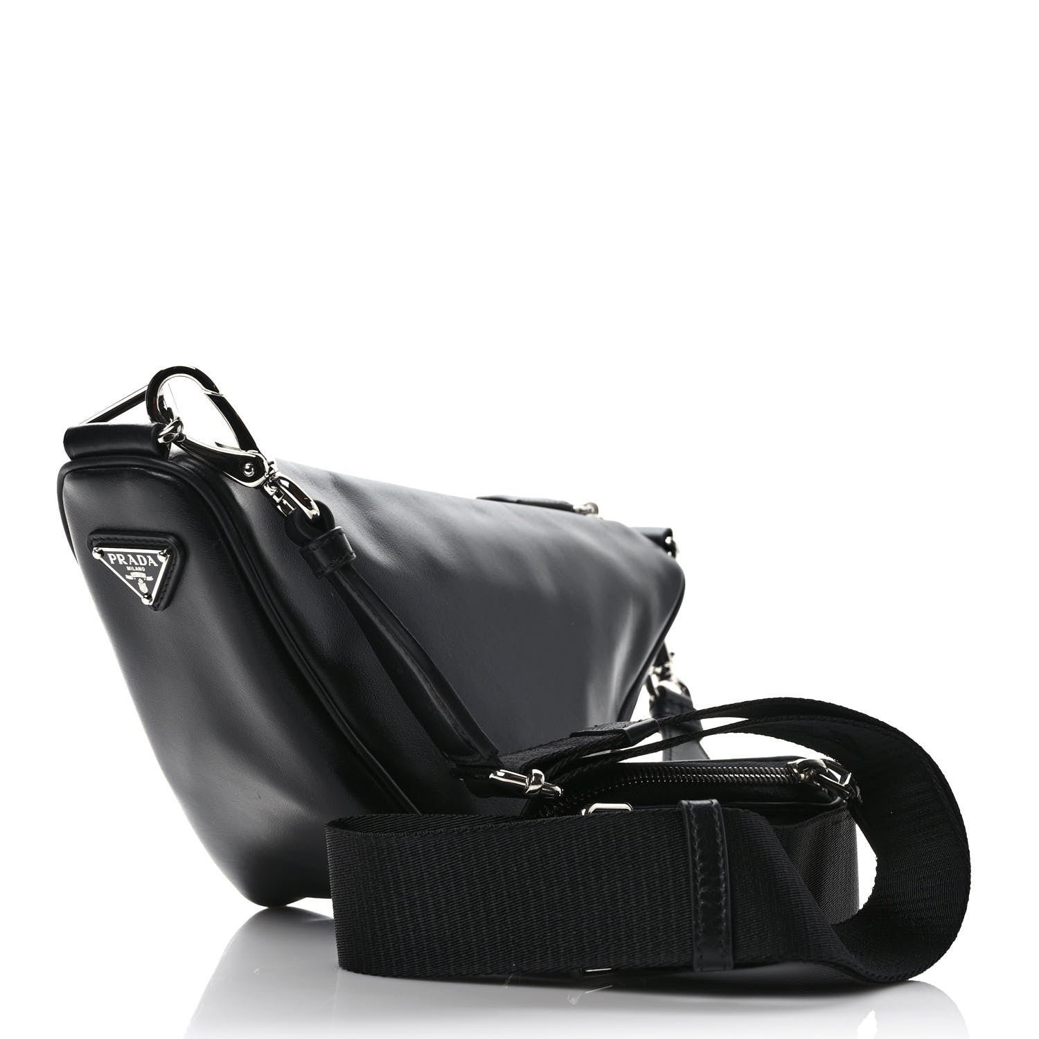 Prada Grace Lux Triangle Shoulder Bag Black 2 of 9