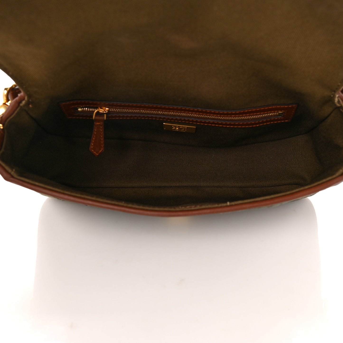 X SARA COLEMAN Canvas Vitello King FF Fish Eye Embroidered Baguette Amazzonia Ghianda