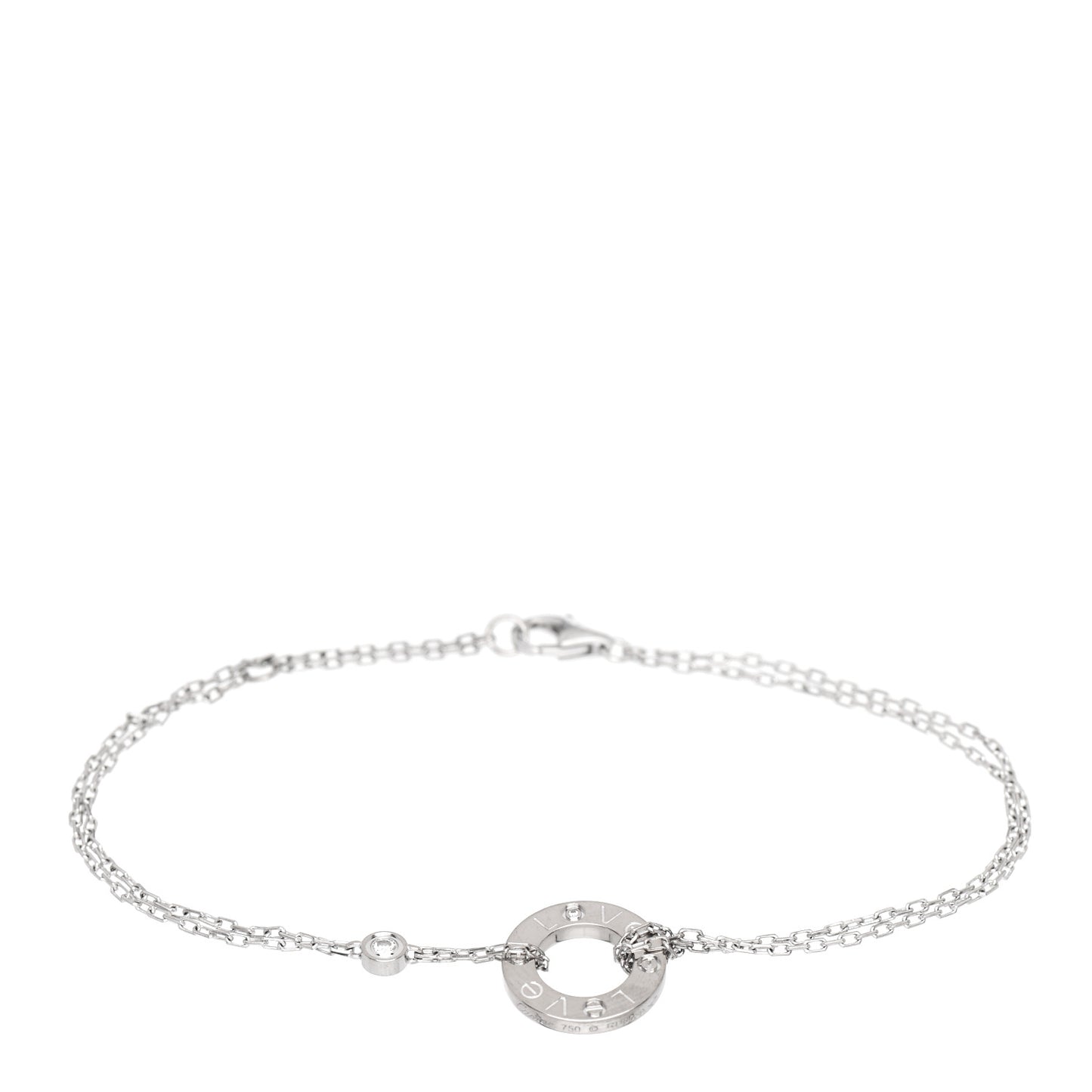 18K White Gold Diamond LOVE Bracelet