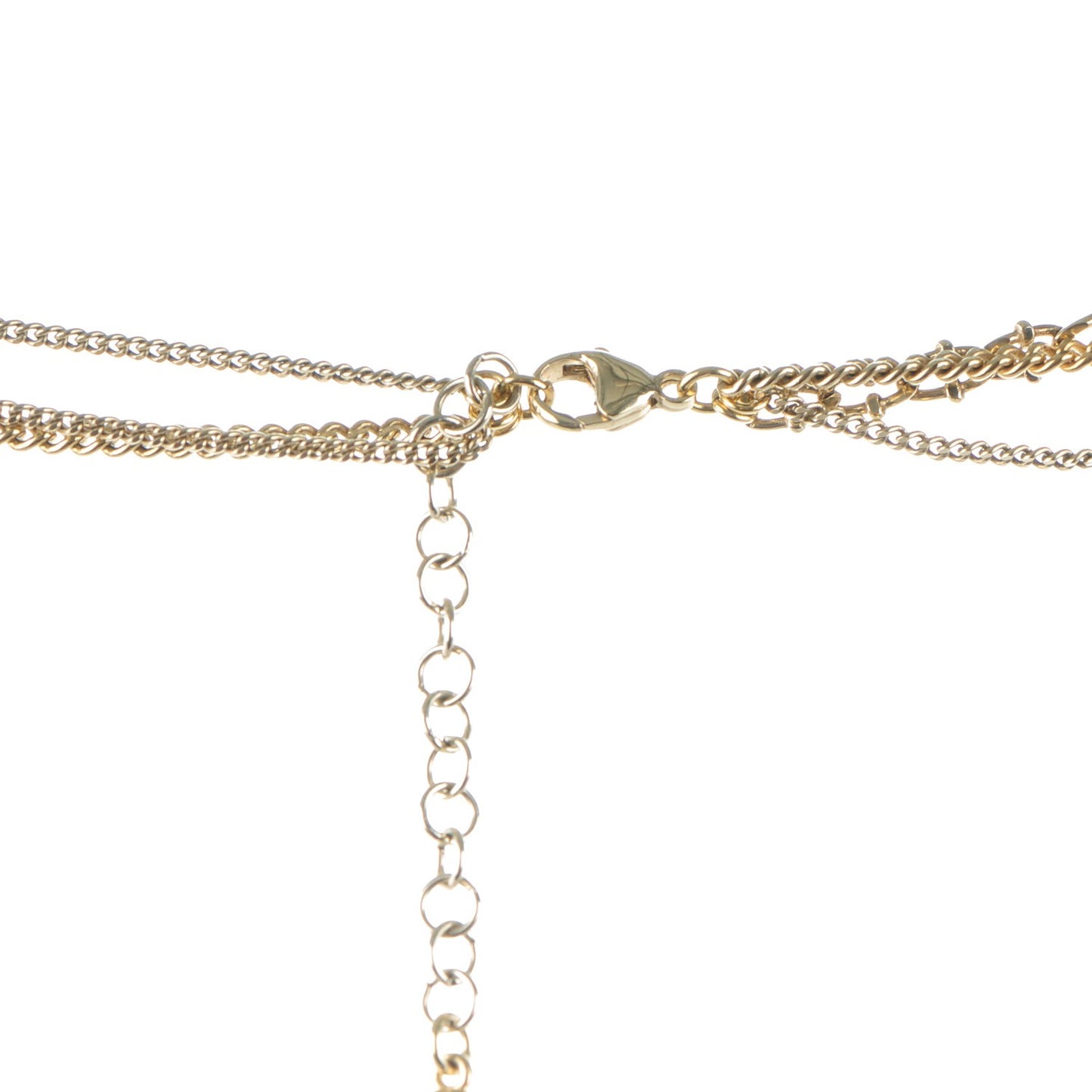 Swarovski Crystal Tiered Chain CC Necklace Gold Pink