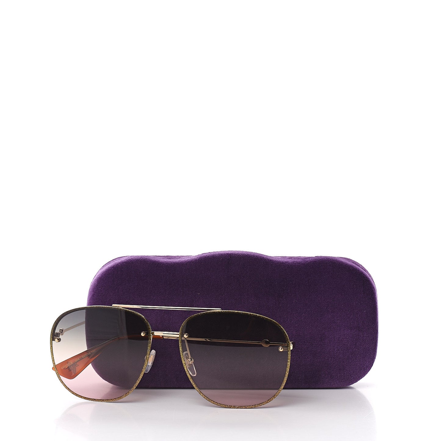 Metal Glitter Aviator Sunglasses G0227S Gold