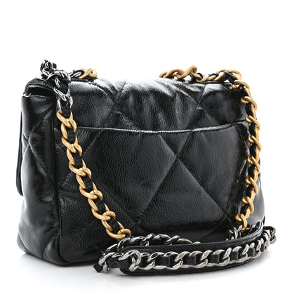 Chanel Shiny Crumpled Calfskin Quilted Medium Chanel 19 Flap Black 3 of 10