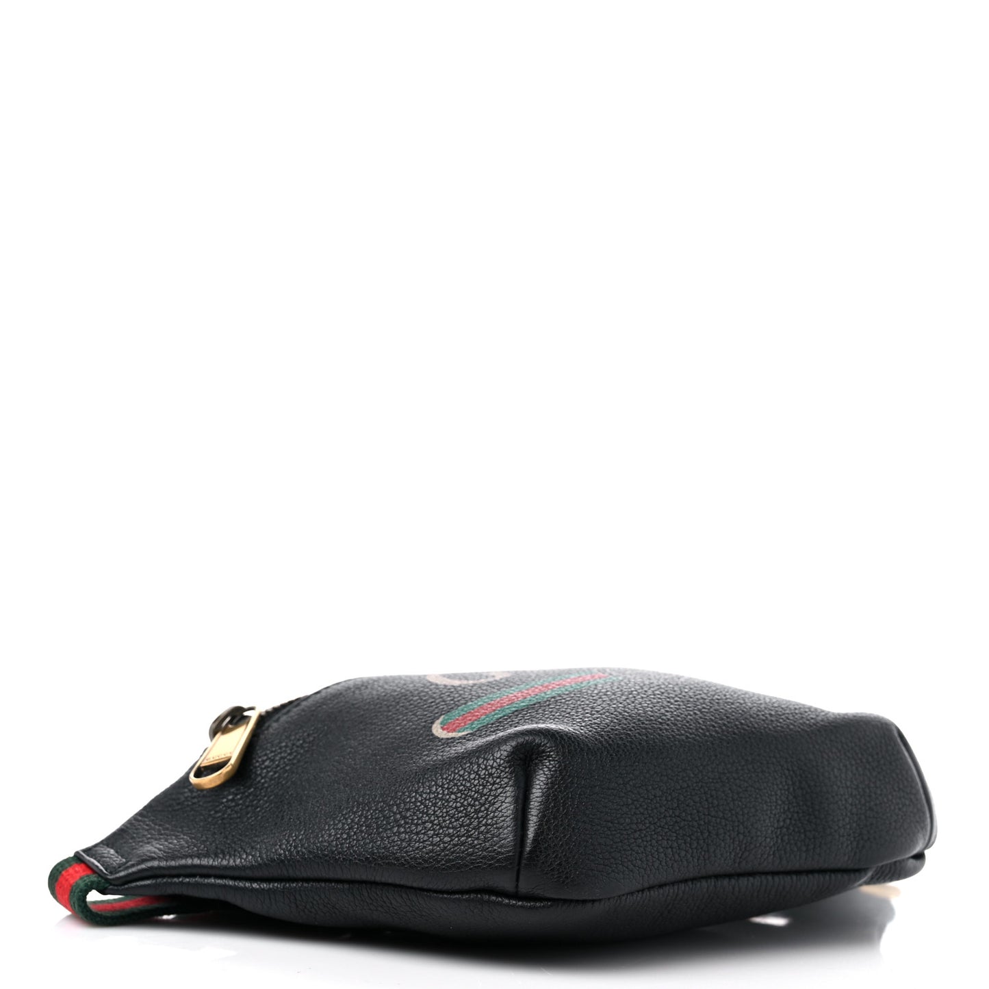 Grained Calfskin Small Logo Belt Bag Black