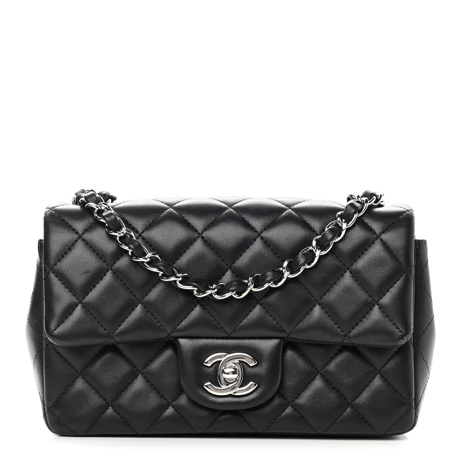 Chanel Lambskin Quilted Mini Rectangular Flap Black 1 of 16