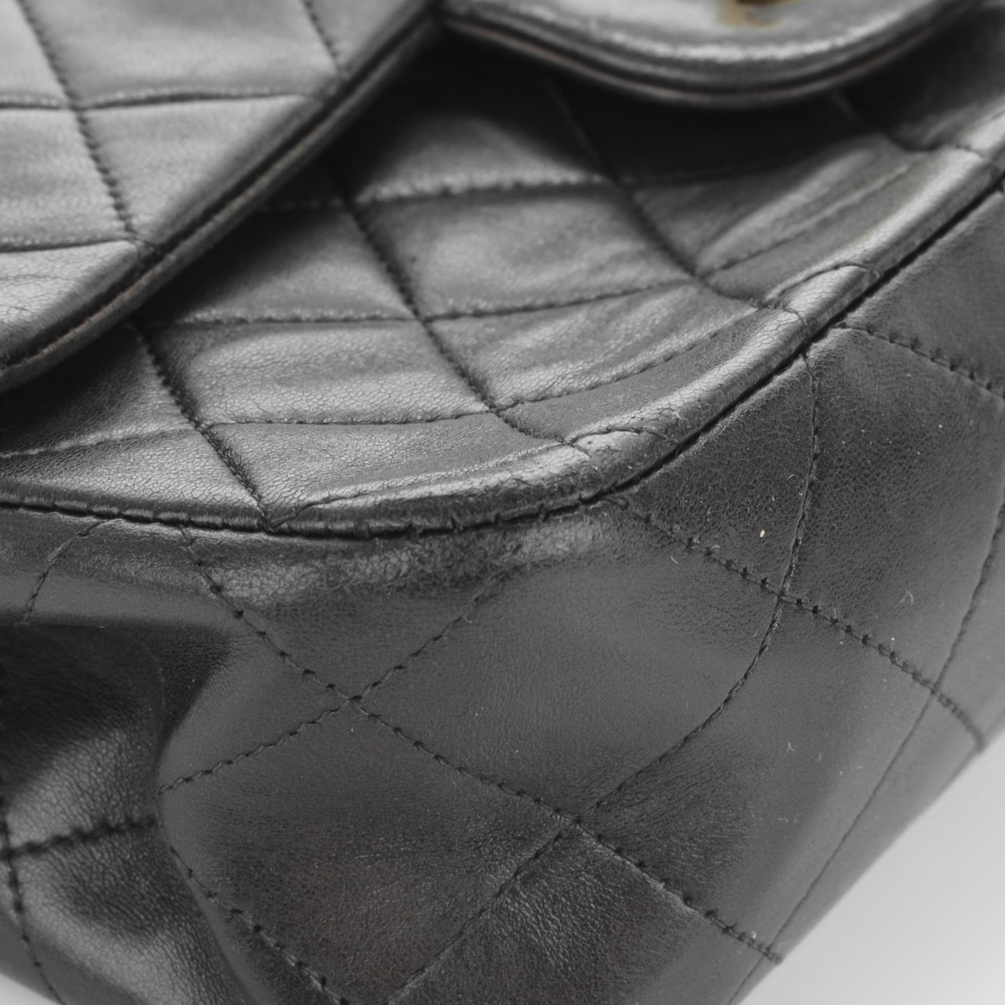 Lambskin Quilted Small Double Flap Black