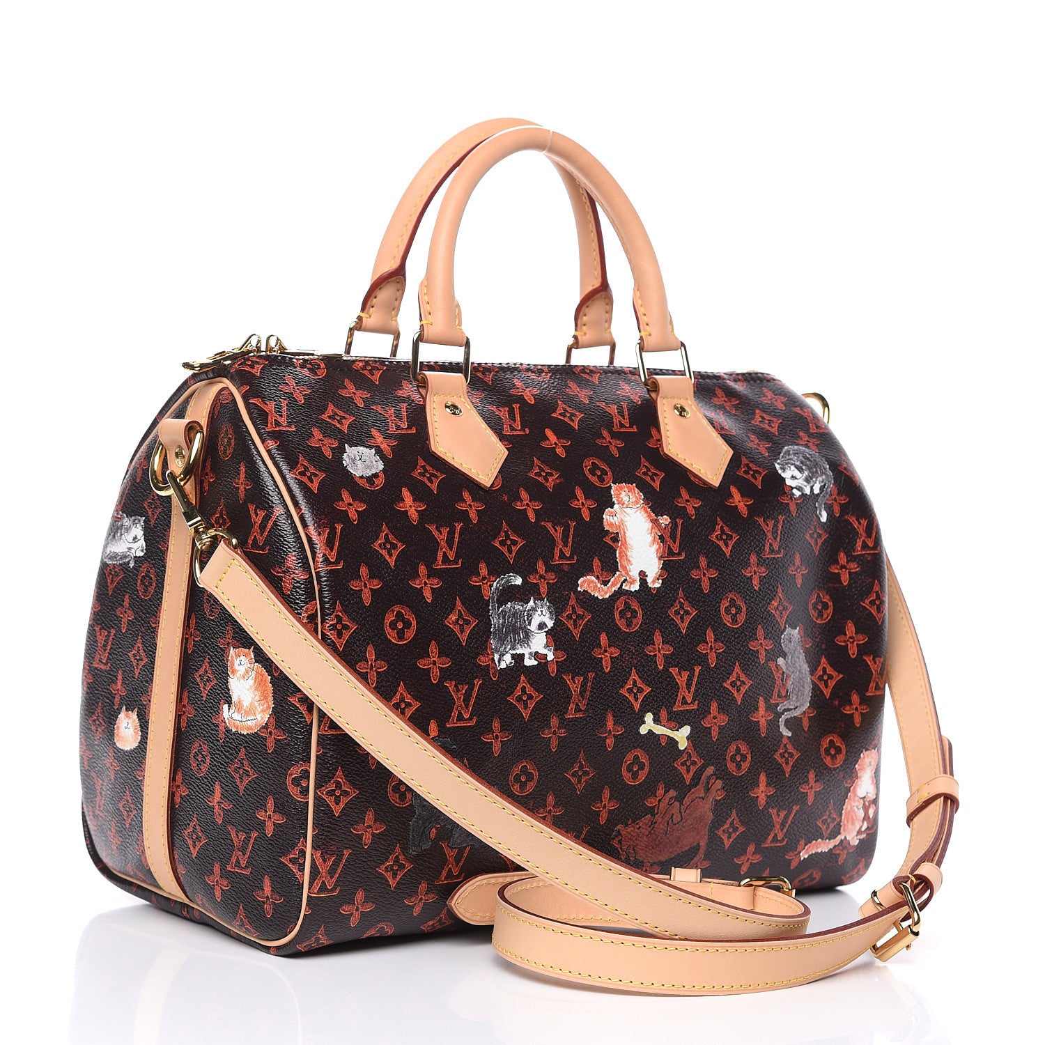 Louis Vuitton Catogram Speedy Bandouliere 30 Marron 3 of 9
