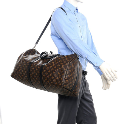 Louis Vuitton Monogram Macassar Keepall Bandouliere 55 2 of 7