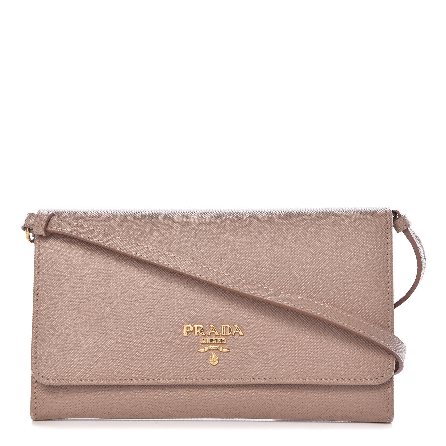 Saffiano Metal Flap Wallet with Strap Cammeo