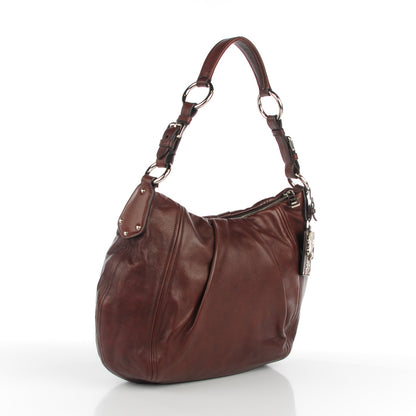 Prada Soft Calf Pleated Hobo Bruciato 3 of 9