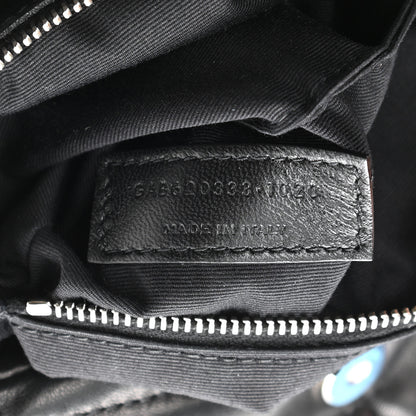Saint Laurent Lambskin Quilted Toy Loulou Puffer Monogram Chain Satchel Black 8 of 9