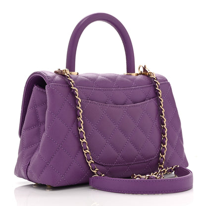 Chanel Caviar Quilted Mini Coco Handle Flap Purple 3 of 10