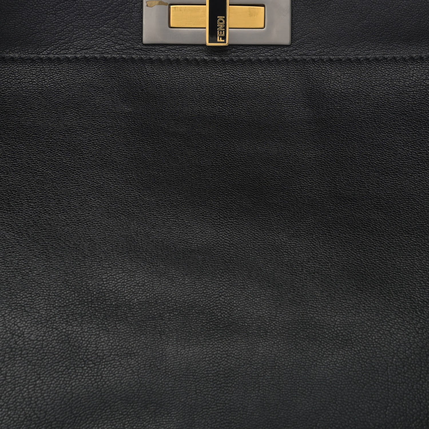 Fendi Goatskin Zucca Large Peekaboo Iconic Satchel Black Tobacco 9 of 12