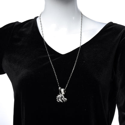 Hermes Palladium Talismans Dragon H Pendant Necklace 2 of 7