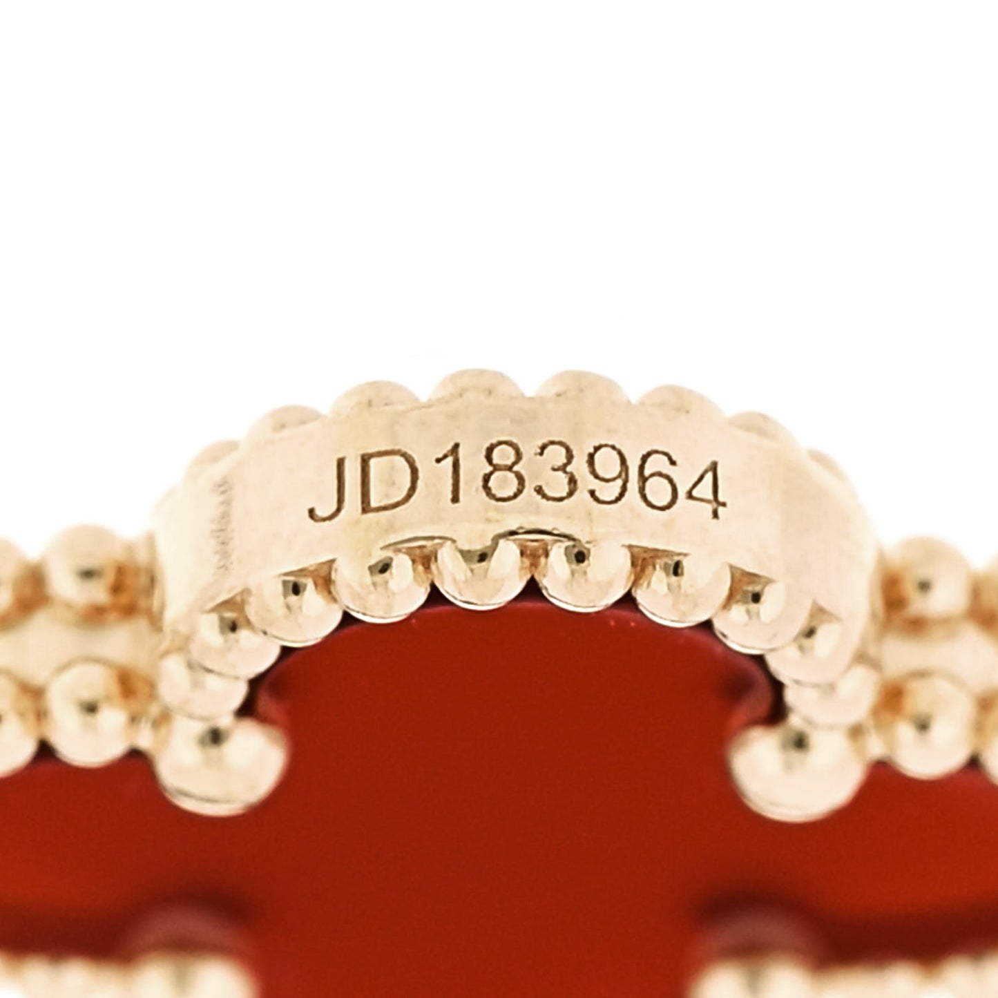 18K Yellow Gold Carnelian 5 Motifs Vintage Alhambra Bracelet