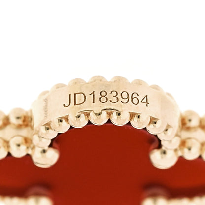 Van Cleef & Arpels 18K Yellow Gold Carnelian 5 Motifs Vintage Alhambra Bracelet 5 of 5