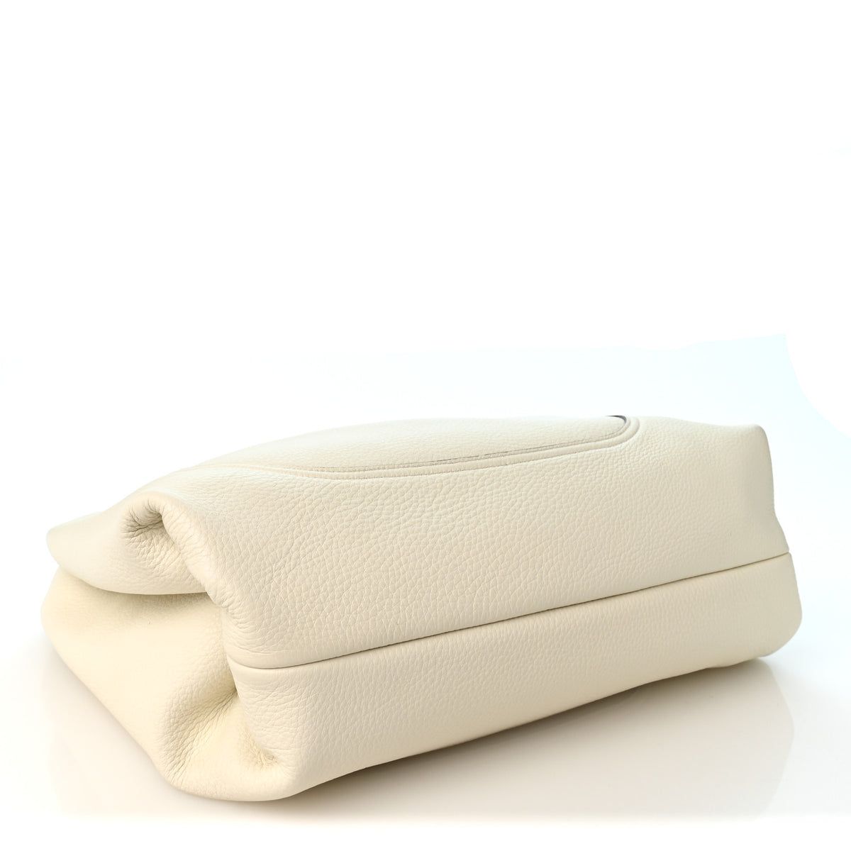 Grained Calfskin Softbit Maxi Shoulder Bag Dusty White