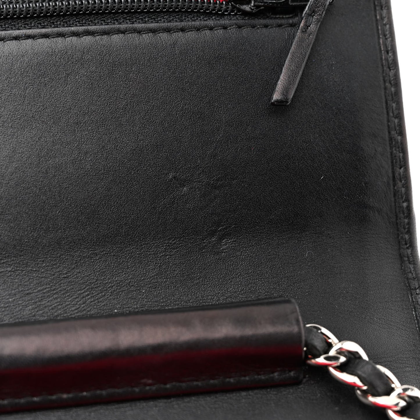 Calfskin Quilted Cambon Wallet on Chain WOC Black