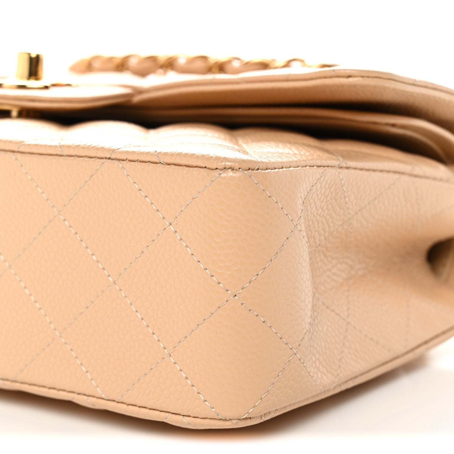 Chanel Caviar Quilted Small Double Flap Beige 10 of 11