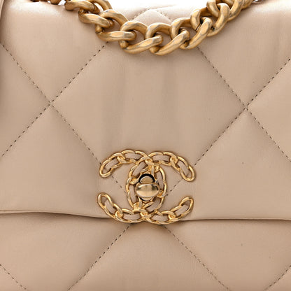 Chanel Goatskin Quilted Medium Chanel 19 Flap Beige 8 of 11