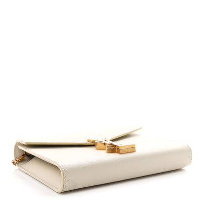Saint Laurent Grain De Poudre Monogram Cassandra Chain Wallet Crema Soft 3 of 9