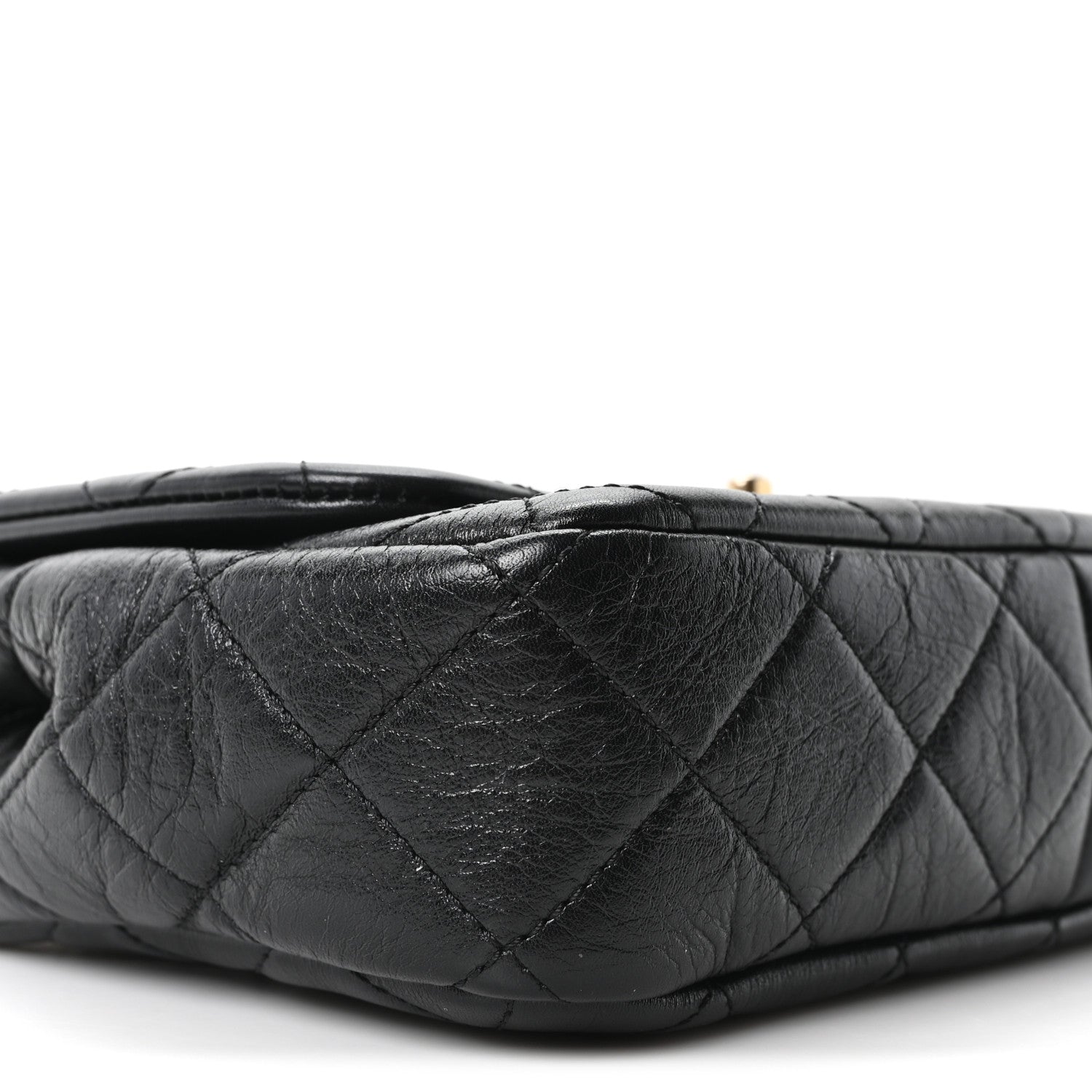 Chanel Glazed Calfskin Quilted Pearl Side Flap Black 9 of 10