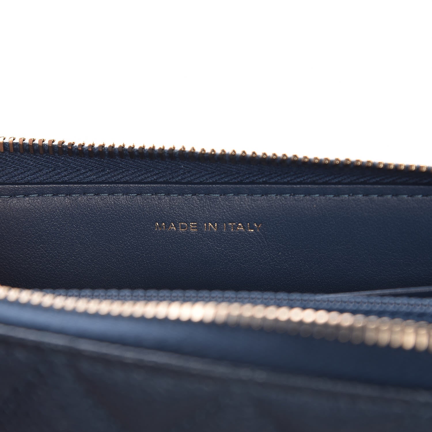 Chanel Metallic Caviar Quilted Large Gusset Zip Around Wallet Dark Blue 7 of 11