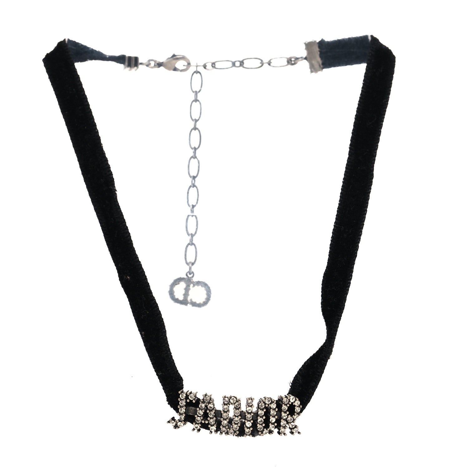 Christian Dior Velvet Crystal J’Adior Choker Necklace Black 3 of 5