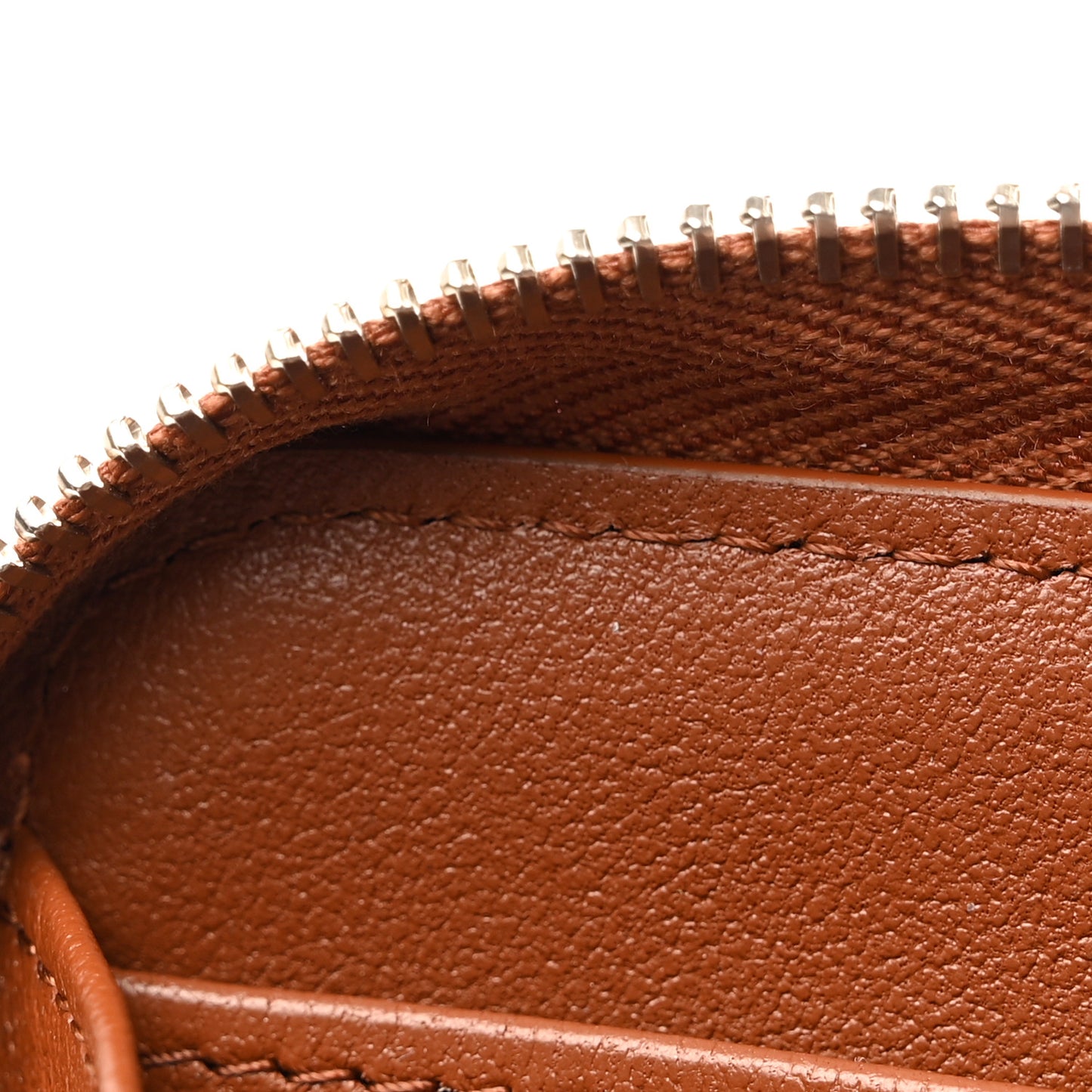 Lambskin Quilted Studded CC Large Gusset Zip Around Wallet Light Brown