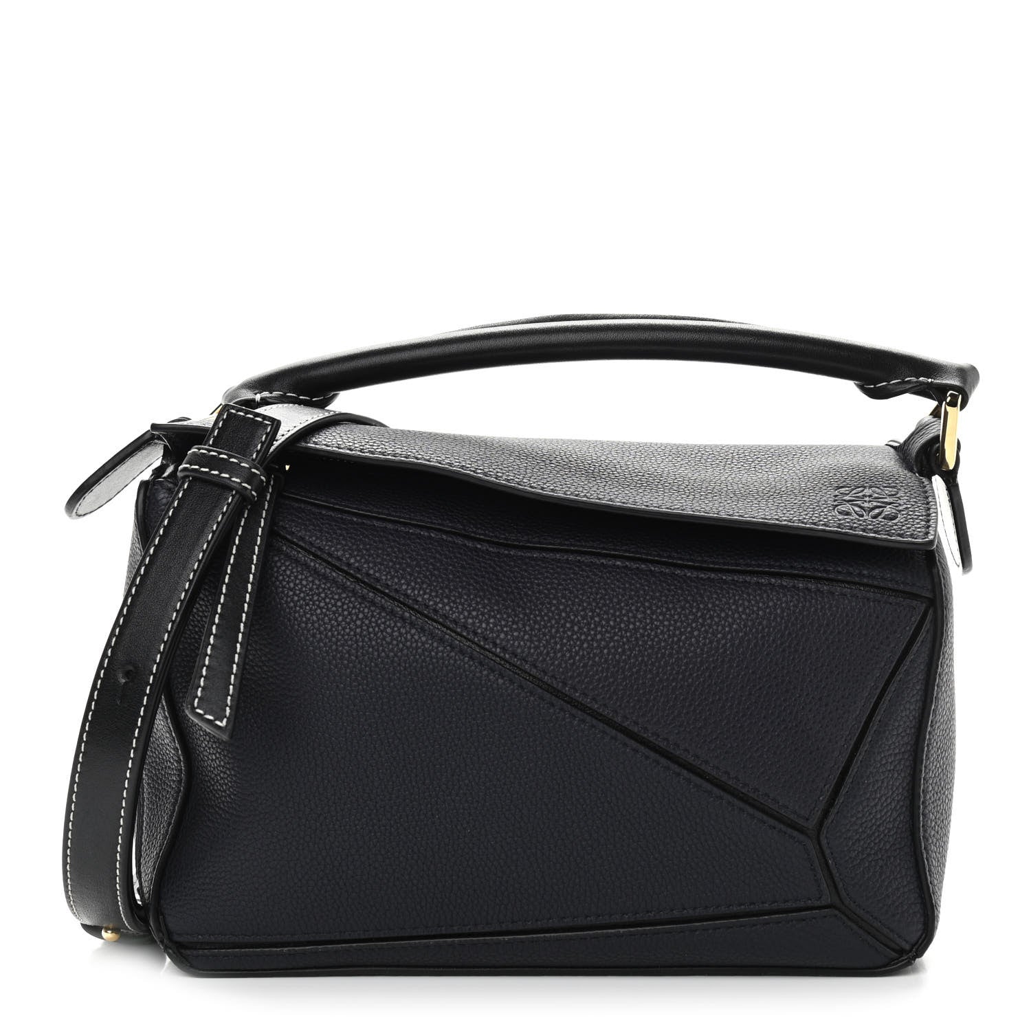 Loewe Calfskin Small Puzzle Bag Midnight Blue Black 1 of 10