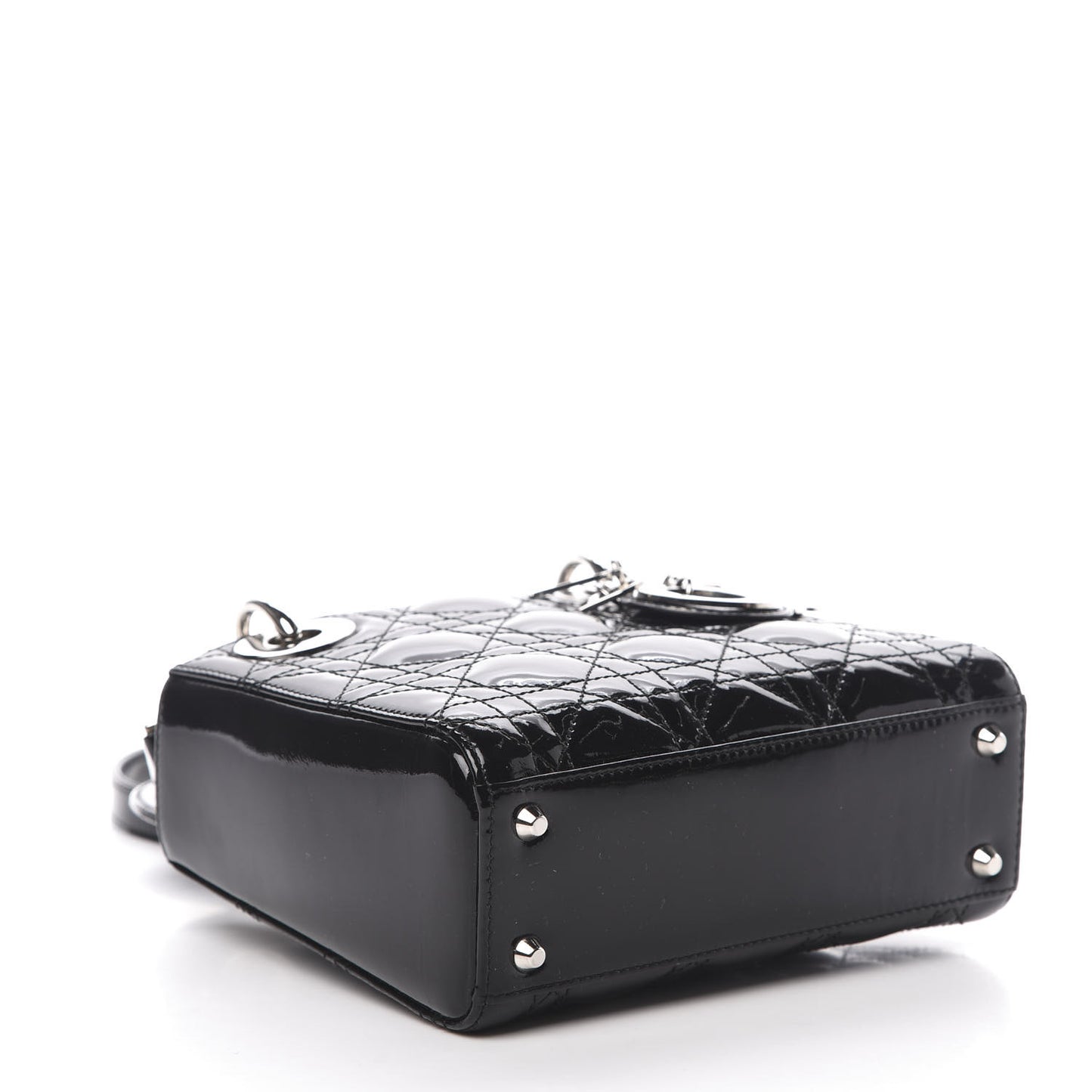 Patent Cannage Mini Lady Dior Black