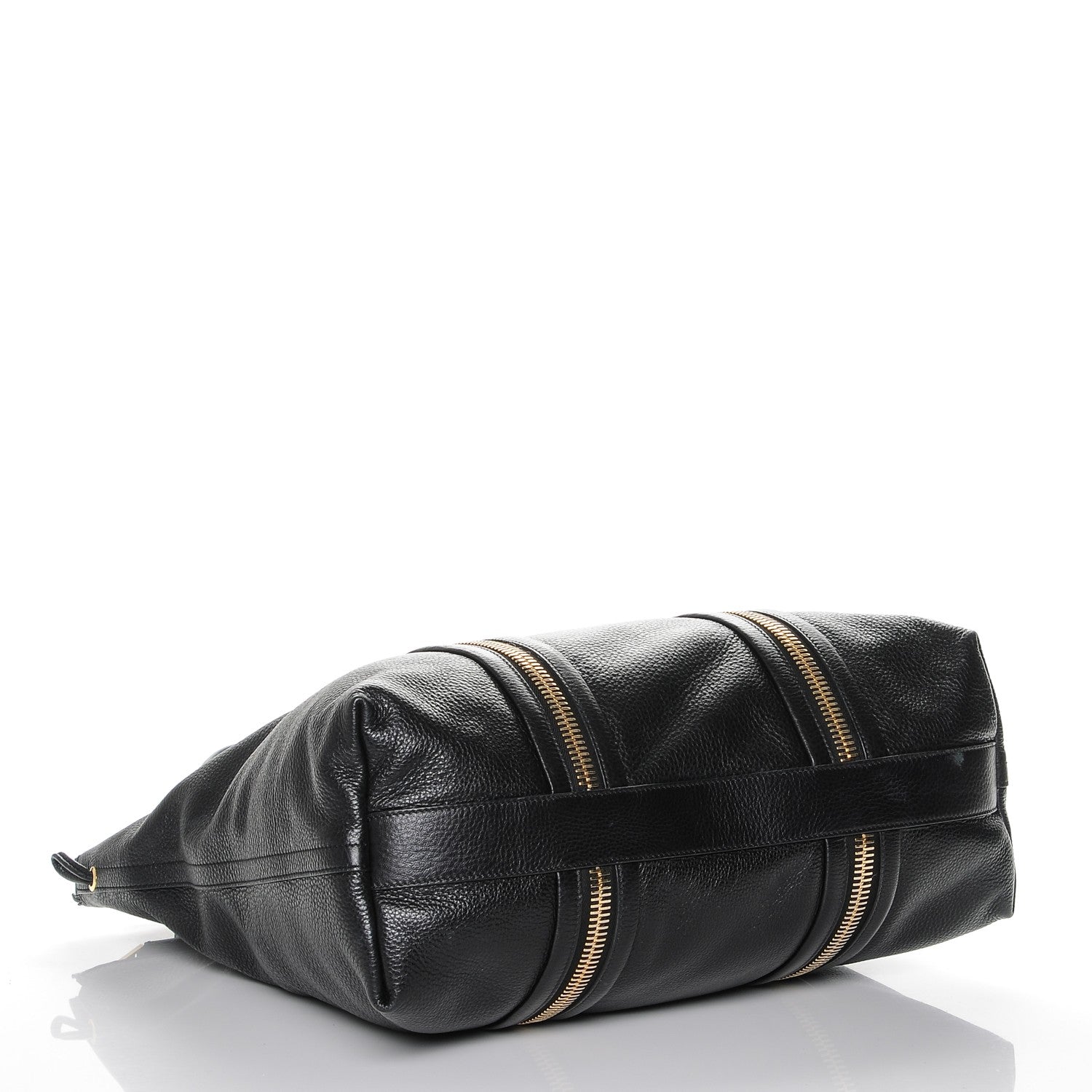 Tom Ford Pebbled Calfskin Medium Amber Zip Tote Black 4 of 6