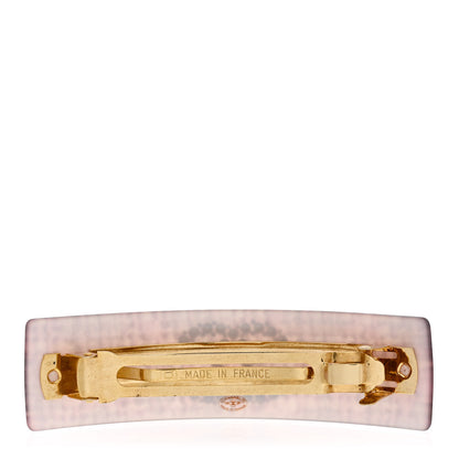 Chanel Resin Tweed Effect Crystal CC Barette Pink 3 of 4