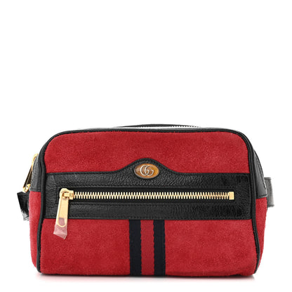 Gucci Suede Small Ophidia Belt Bag 85 34 Hibiscus Red 1 of 11