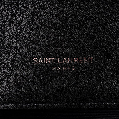 Saint Laurent Sheepskin Matelasse Chevron Monogram Large College Satchel Black 6 of 12