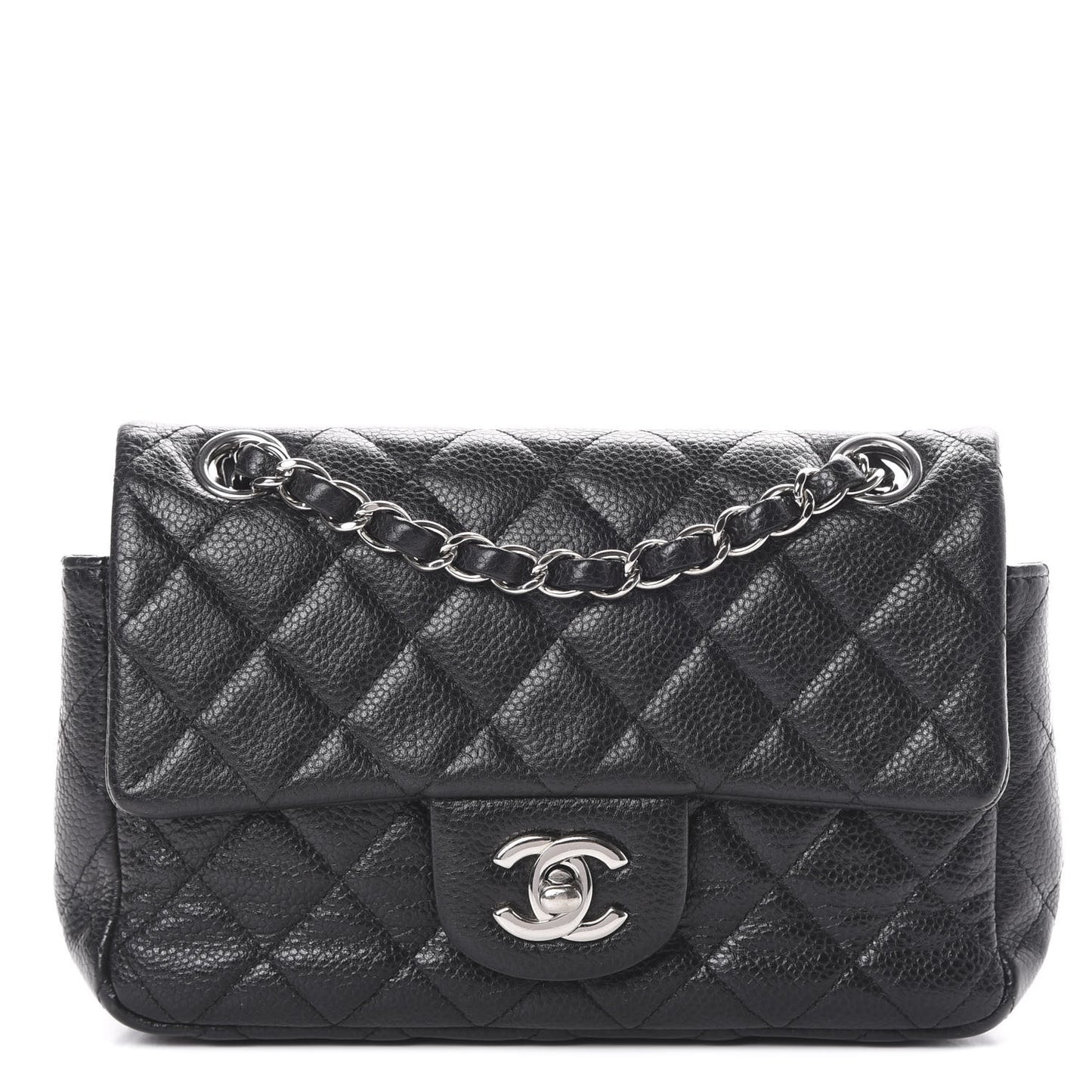 Caviar Quilted Mini Rectangular Flap Black
