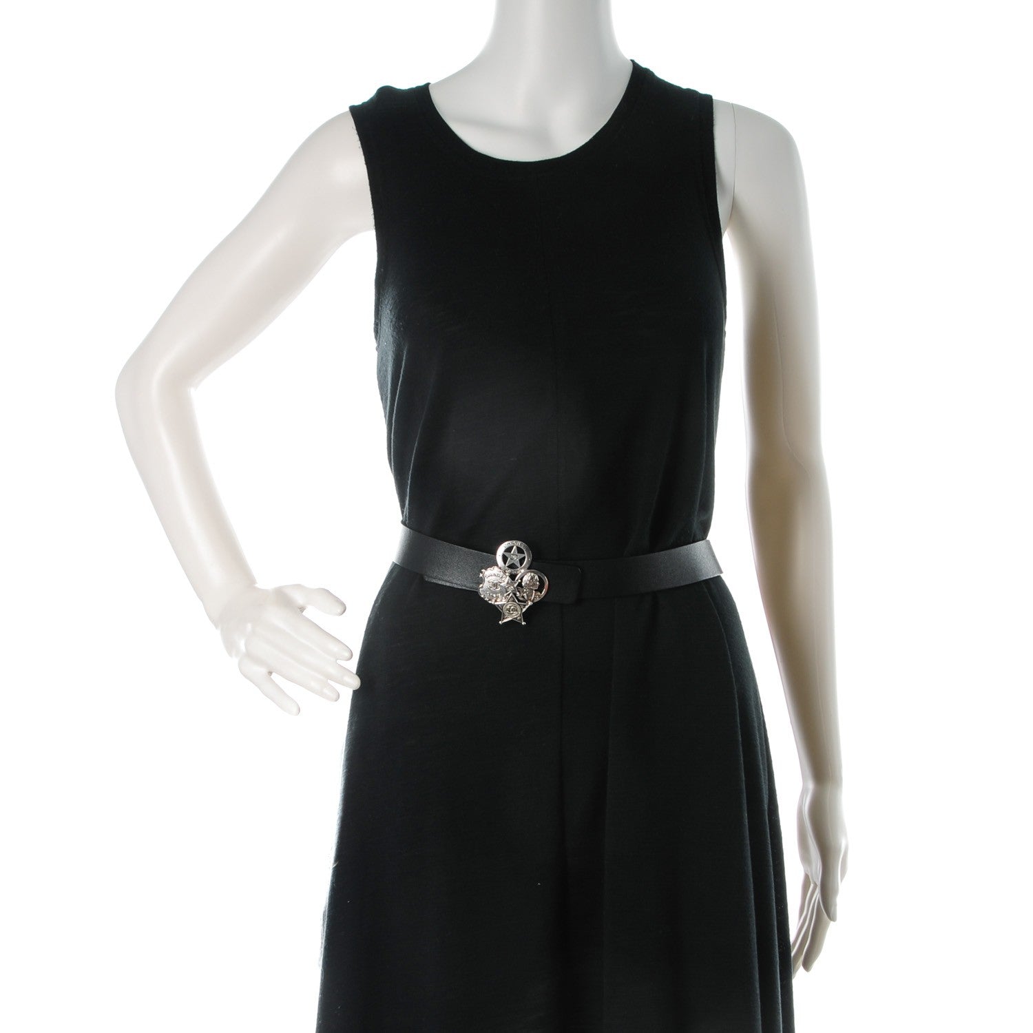 Chanel Calfskin CC Paris Dallas Belt 95 38 Black Silver 2 of 8
