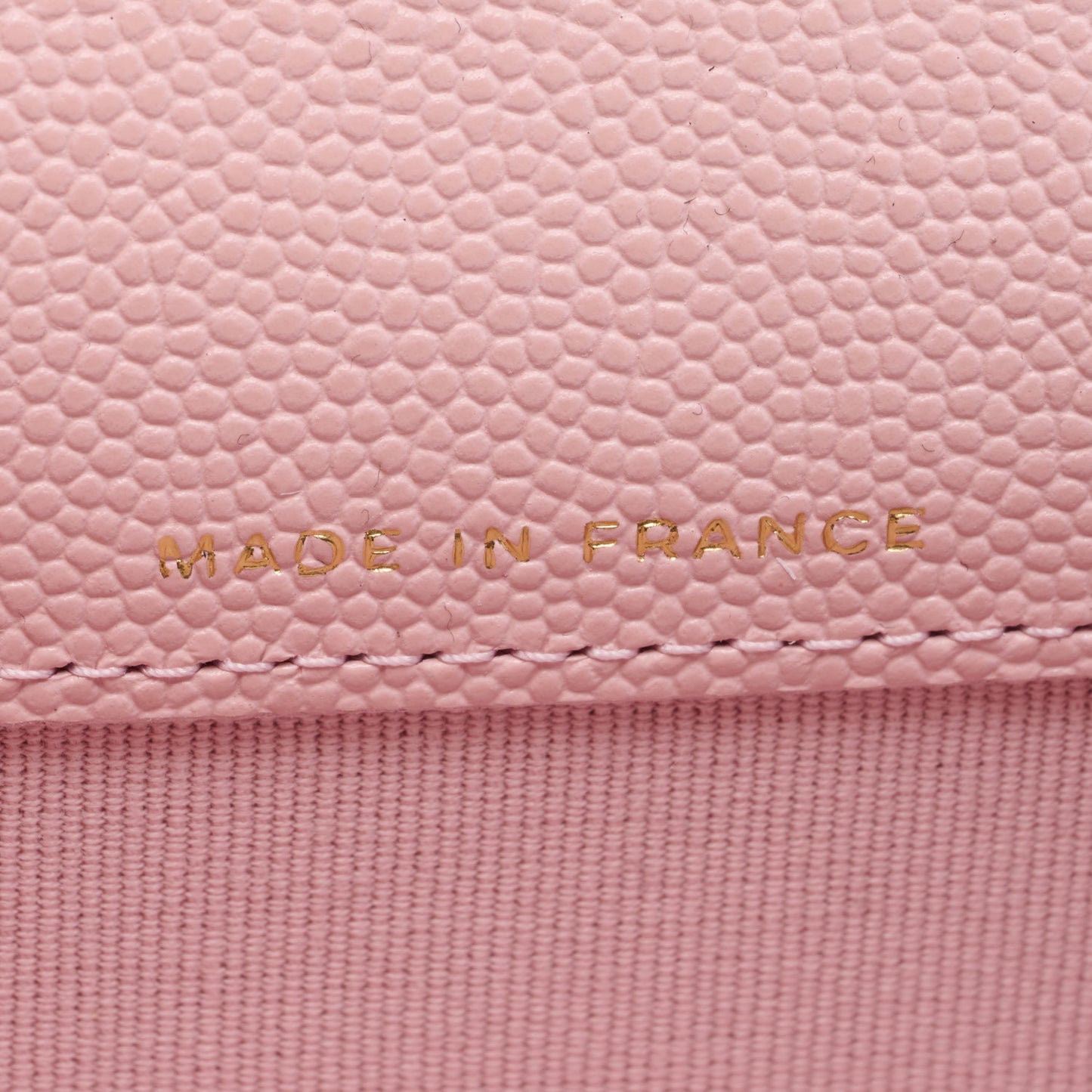Caviar Quilted Flap Card Holder Wallet Light Pink