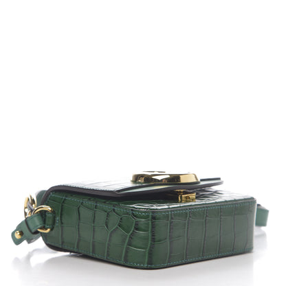 Chloe Calfskin Crocodile Embossed Mini C Double Carry Woodsy Green 3 of 9