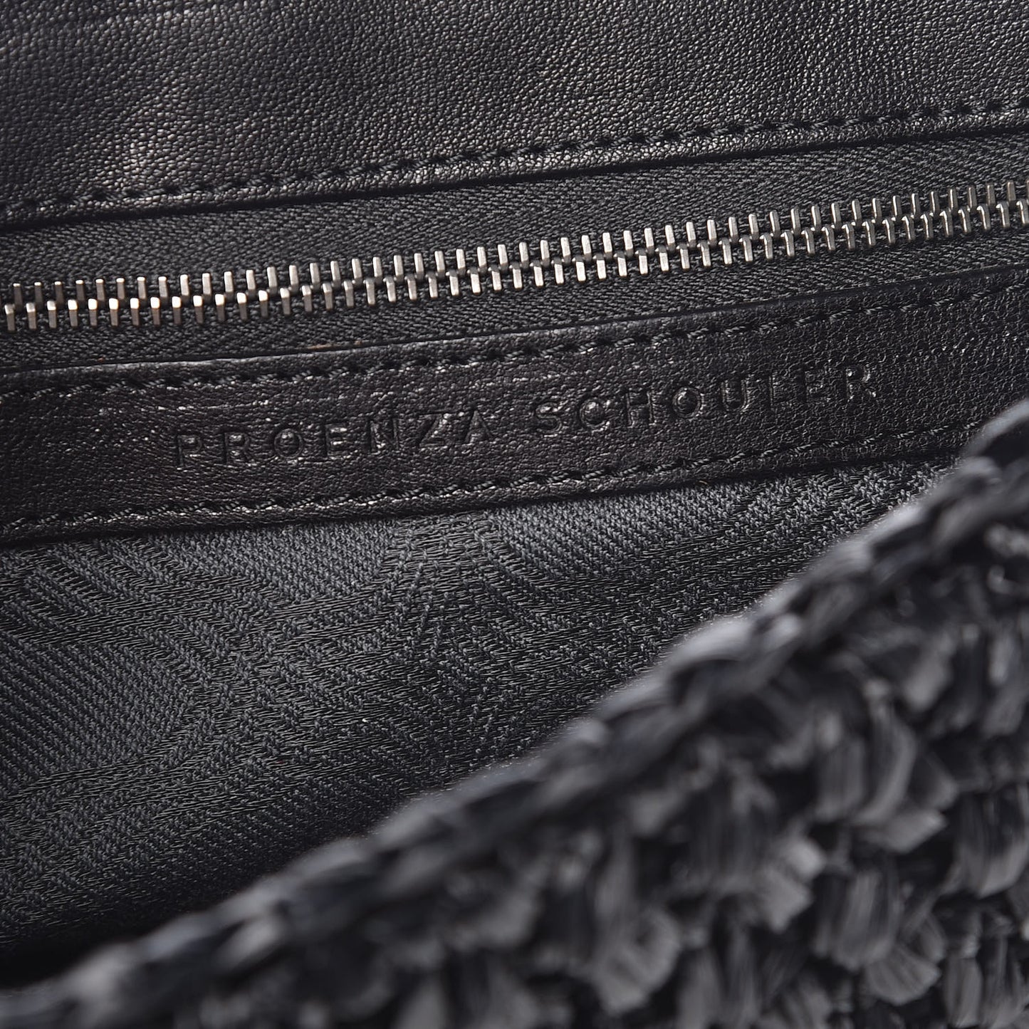 Lambskin Raffia PS1 Pochette Clutch Black