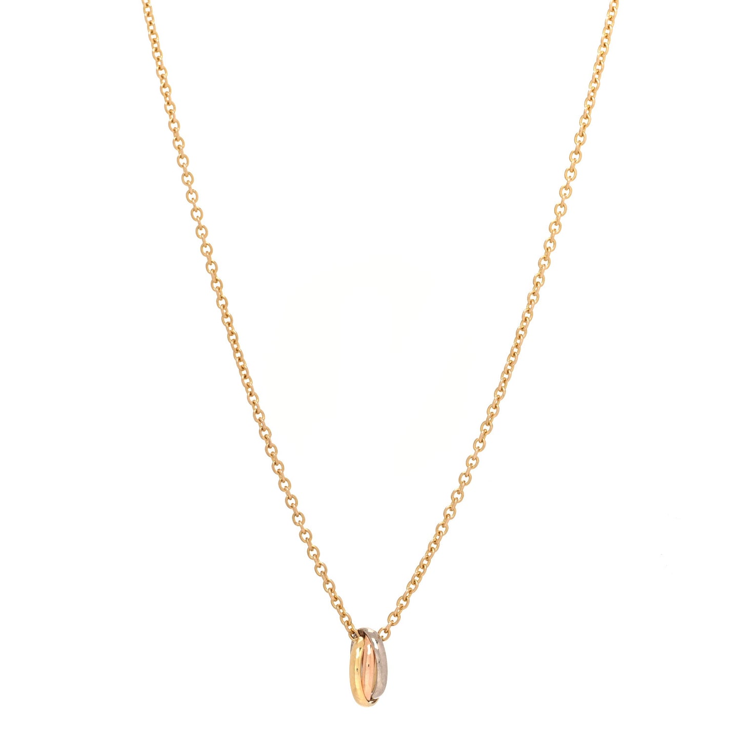 18K Pink Yellow White Gold Baby Trinity Pendant Necklace
