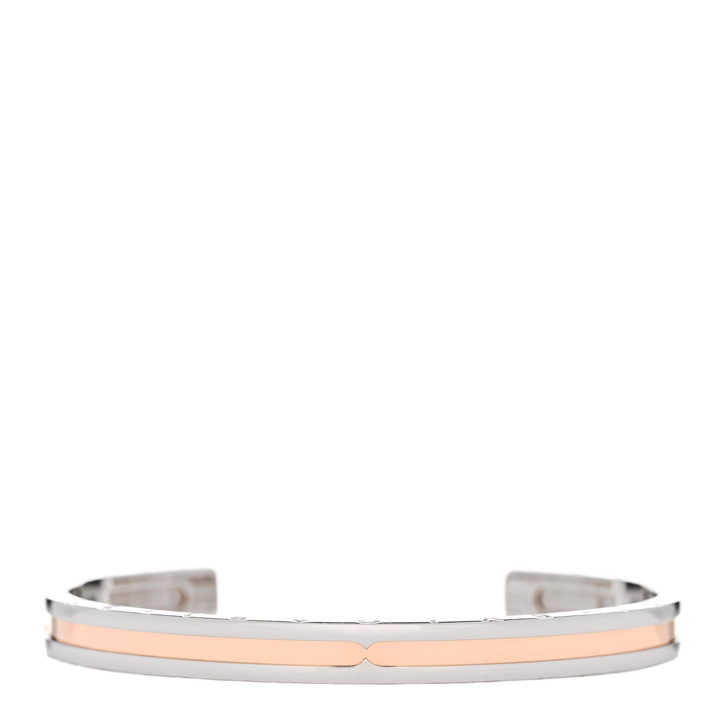 Bulgari 18K Rose Gold Stainless Steel B.Zero1 Cuff Bracelet SM 1 of 4