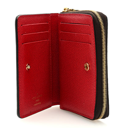 Louis Vuitton Damier Ebene Lou Zippy Compact Wallet Cerise Red 5 of 6