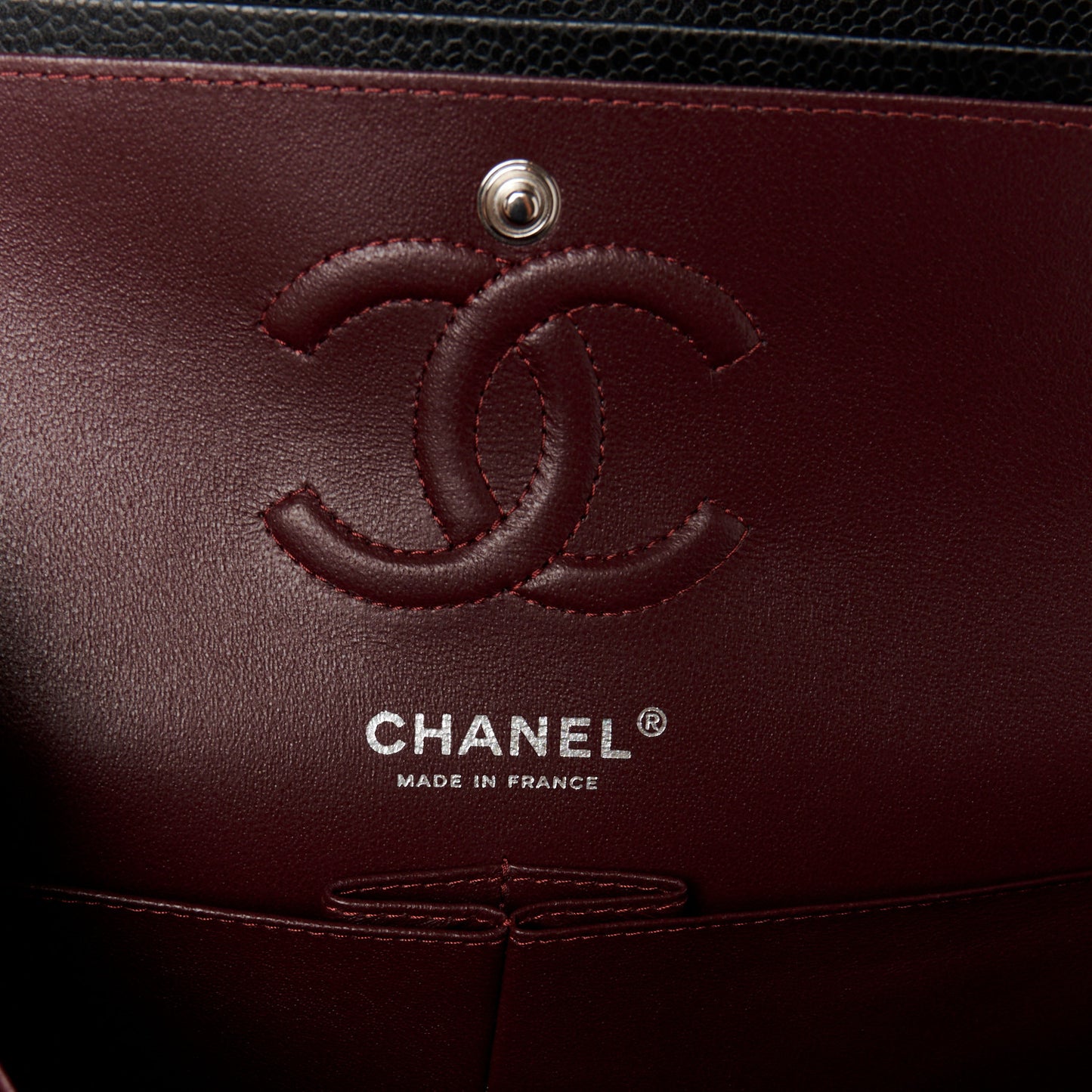 Caviar Quilted Small Double Flap Black