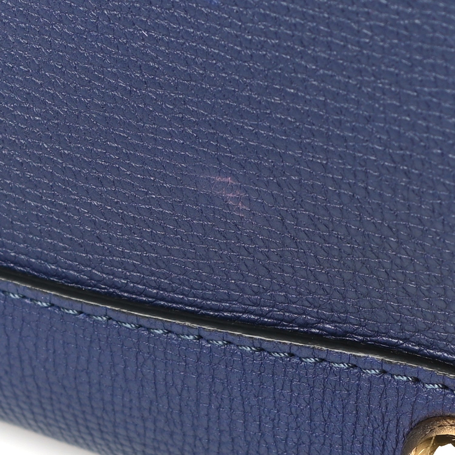 Burberry Grainy Calfskin House Check Medium Banner Tote Ink Blue 9 of 9