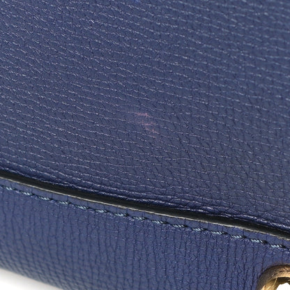 Burberry Grainy Calfskin House Check Medium Banner Tote Ink Blue 9 of 9