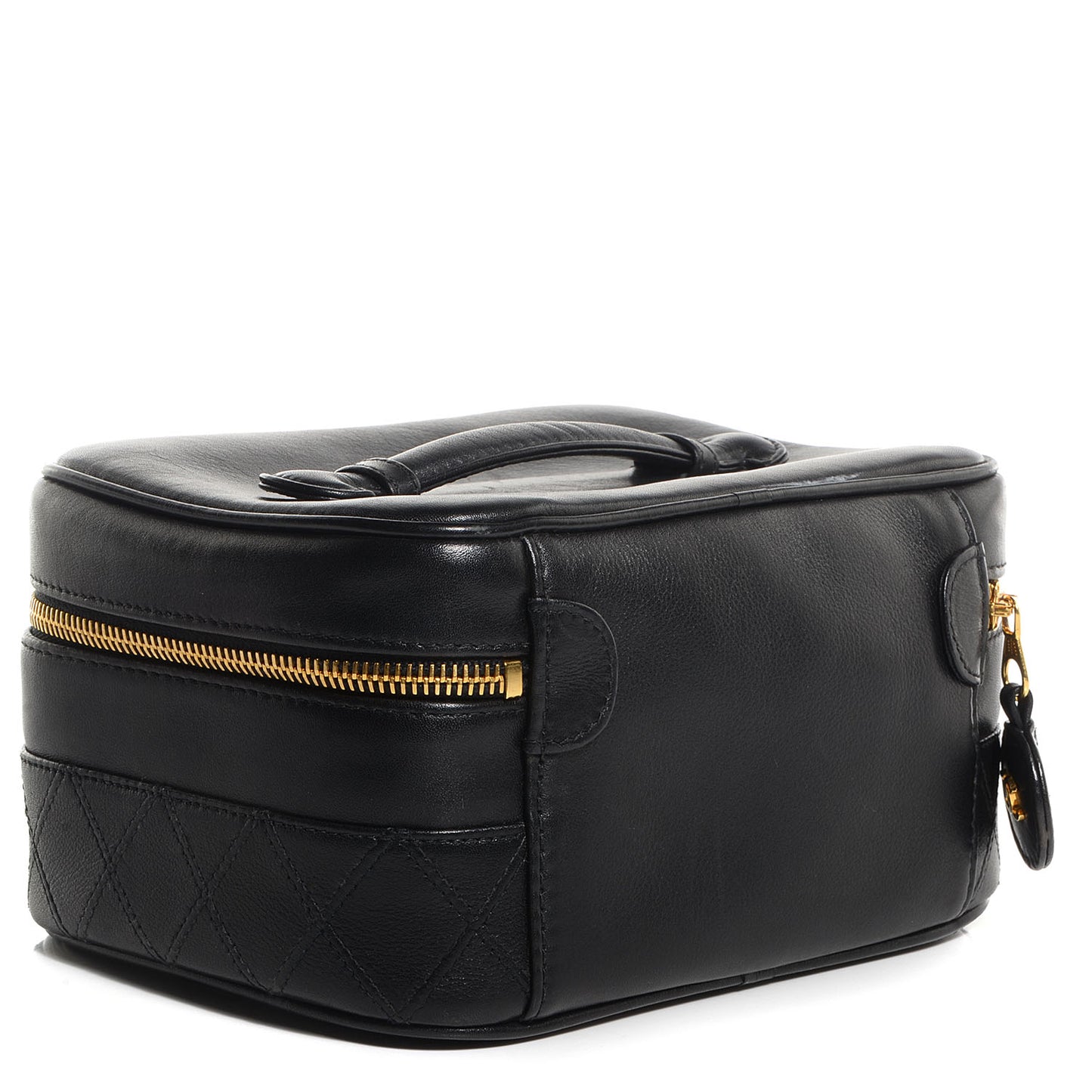 Lambskin Vanity Cosmetic Bag Black