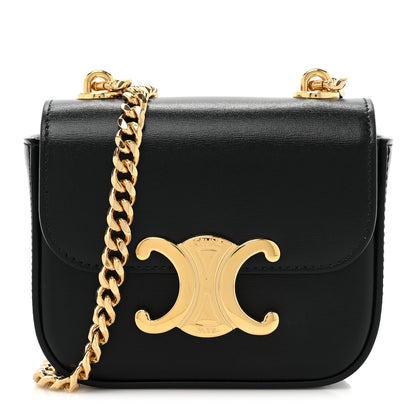 Celine Shiny Calfskin Mini Chain Claude Black 1 of 8